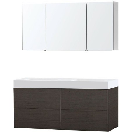 Meuble Puro duo coloris wengé 140 solid Puro avec armoire de toilette