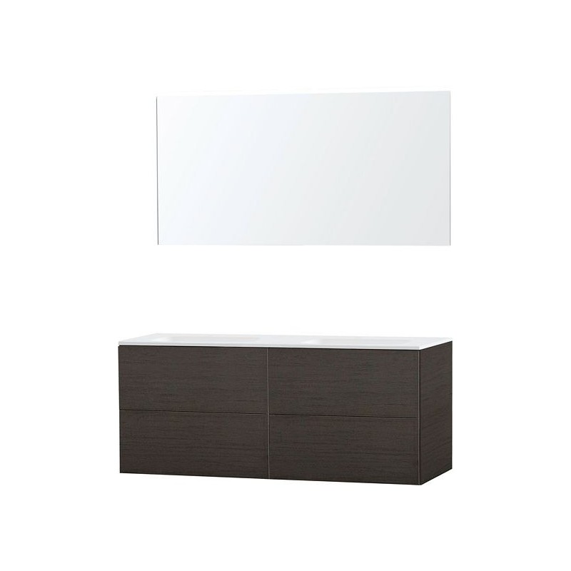 Meuble Puro duo coloris wengé 140 solid molto avec miroir