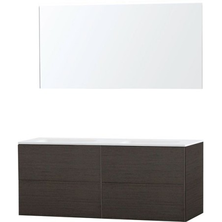 Meuble Puro duo coloris wengé 140 solid molto avec miroir