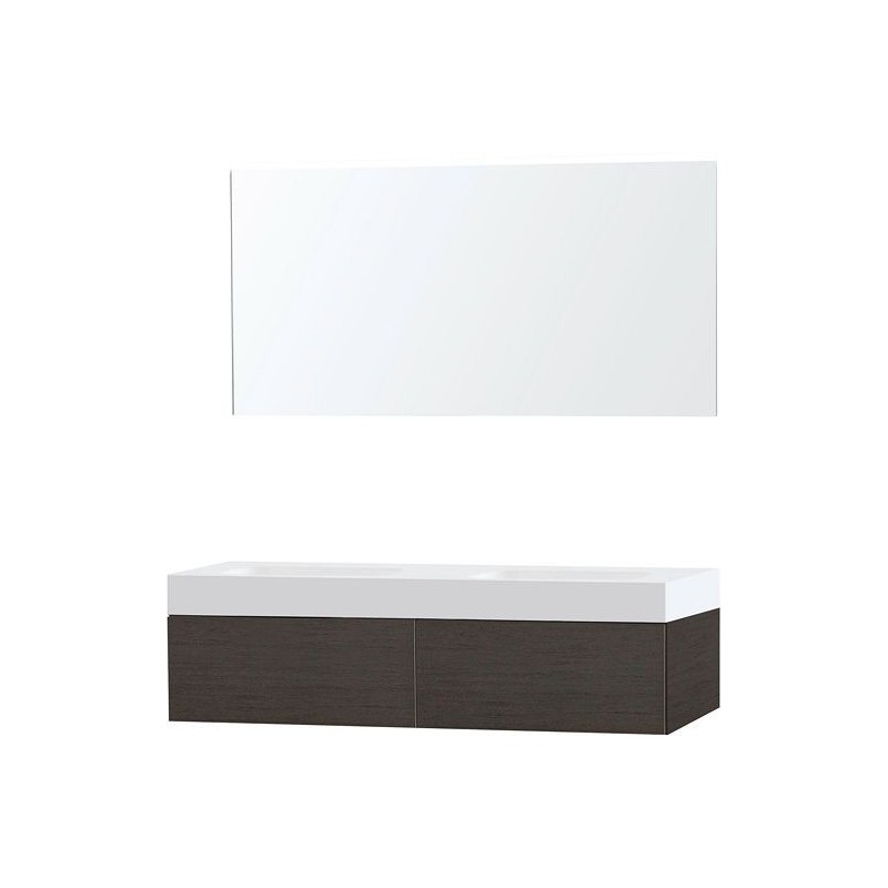 Meuble Puro duo coloris wengé 140 solid Puro avec miroir