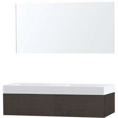 Meuble Puro duo coloris wengé 140 solid Puro avec miroir