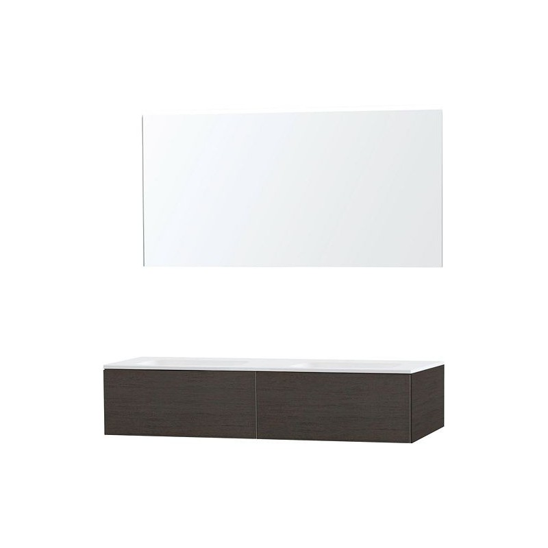 Meuble Puro duo coloris wengé 140 1 tiroir solid molto avec miroir