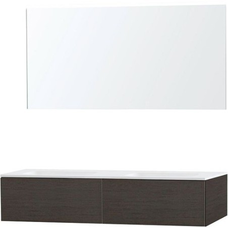 Meuble Puro duo coloris wengé 140 1 tiroir solid molto avec miroir