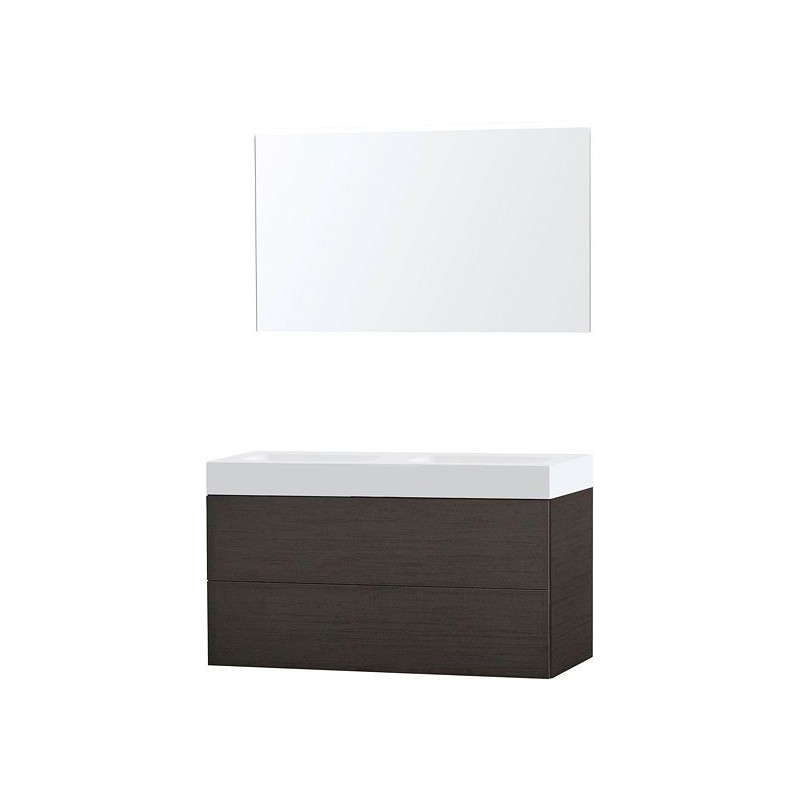 Meuble Puro duo coloris wengé 120 solid Puro avec miroir