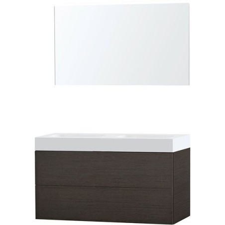 Meuble Puro duo coloris wengé 120 solid Puro avec miroir