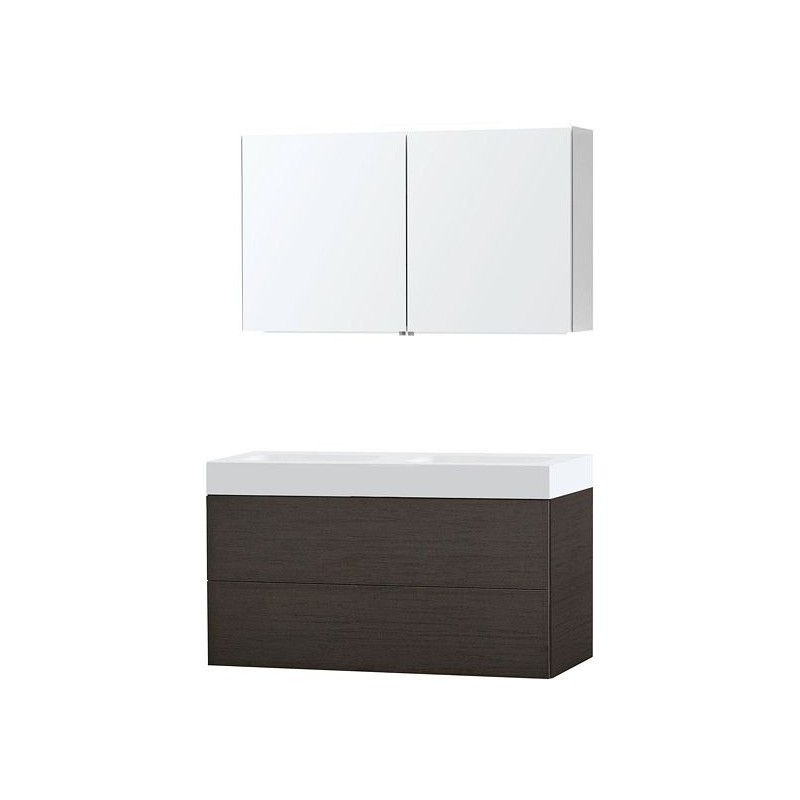 Meuble Puro duo coloris wengé 120 solid Puro avec armoire de toilette