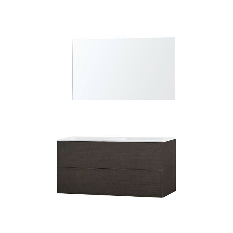 Meuble Puro duo coloris wengé 120 solid molto avec miroir