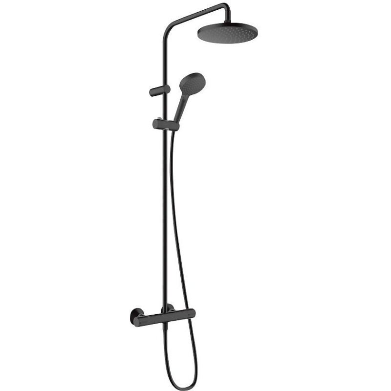 Hansgrohe douchezuil+ thermostaat vernis blend 200 noir mat 15,6 litre/minute