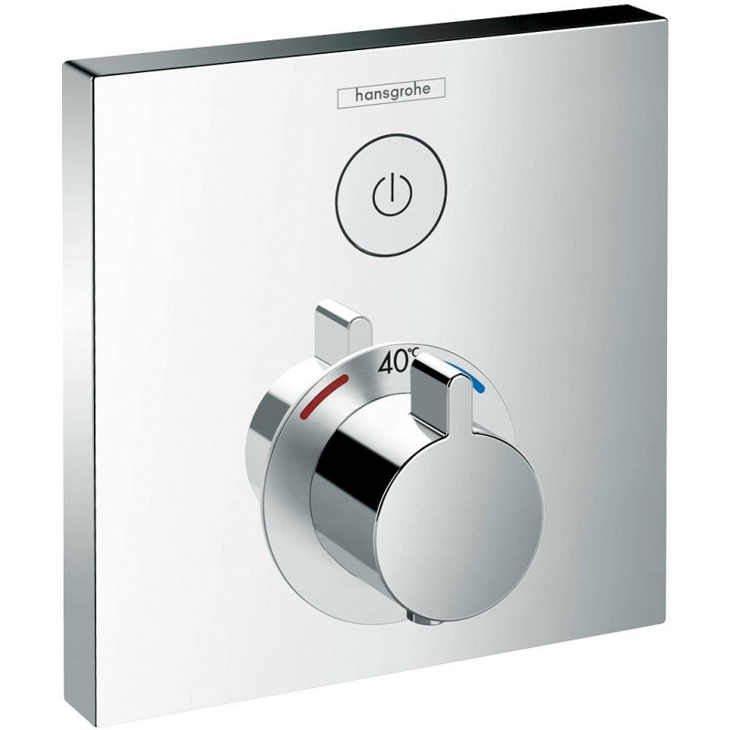 Hansgrohe set de finition thermostat+robinet d'arrêt select chrome