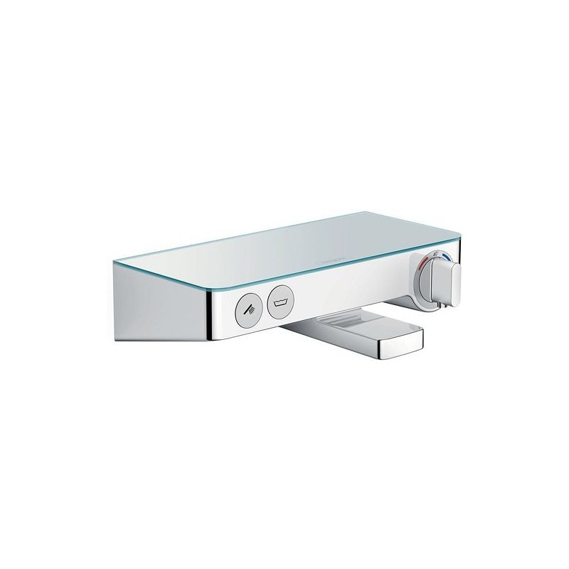 Hansgrohe thermostat bain push select chrome-blanc