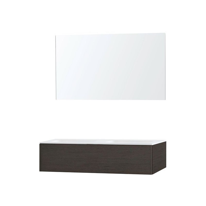 Meuble Puro duo coloris wengé 120 1 tiroir solid molto avec miroir