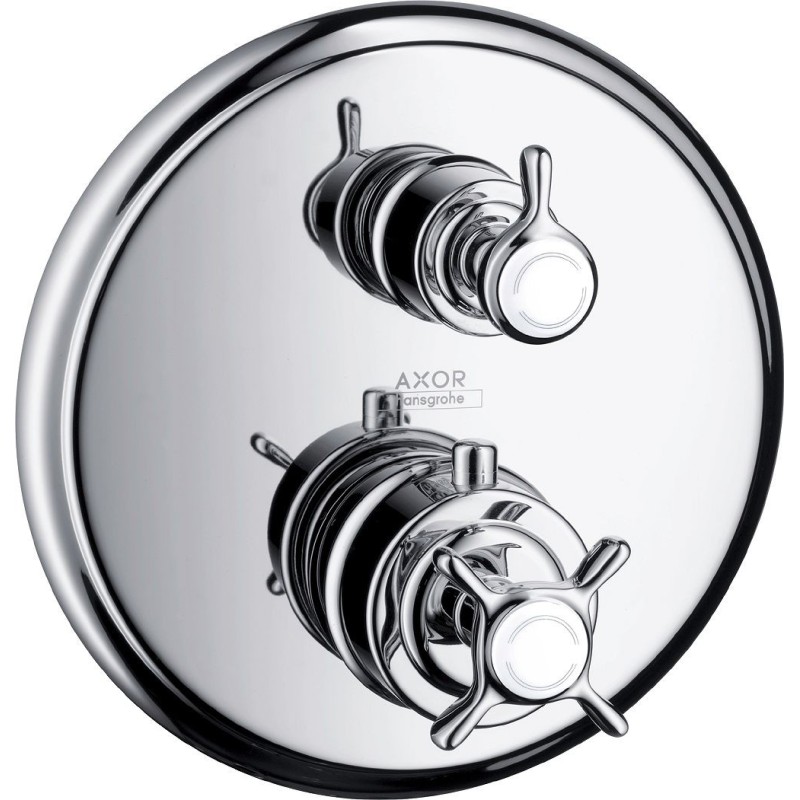 Hansgrohe set de finition thermostat à encastrer + robinet d'arrêt montreux chrome