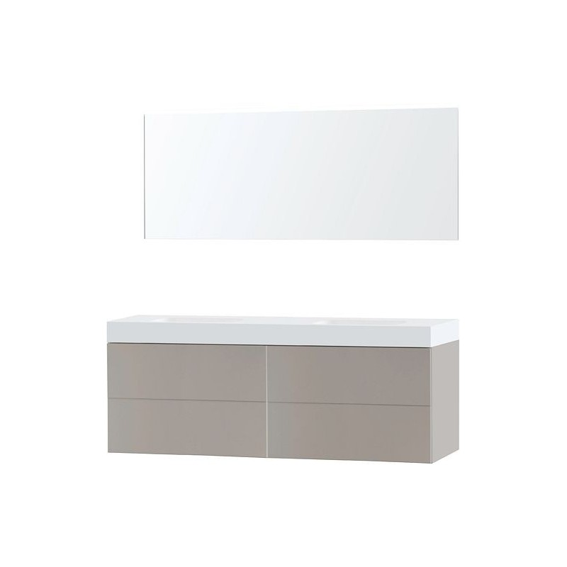 Meuble Puro duo coloris gris 180 solid Puro avec miroir