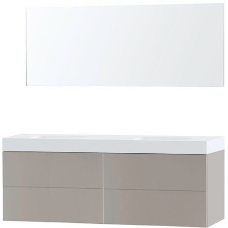 Meuble Puro duo coloris gris 180 solid Puro avec miroir