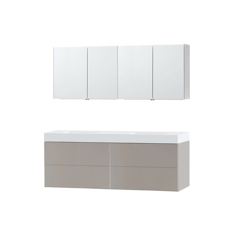 Meuble Puro duo coloris gris 180 solid Puro avec armoire de toilette