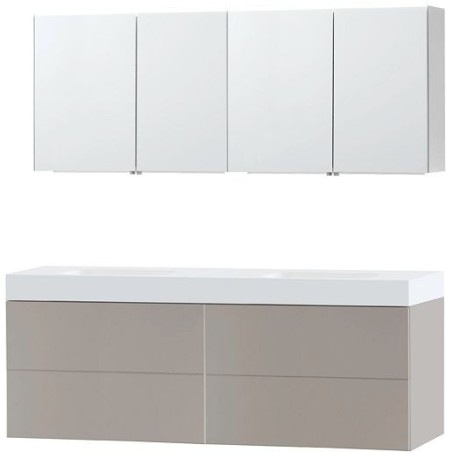 Meuble Puro duo coloris gris 180 solid Puro avec armoire de toilette