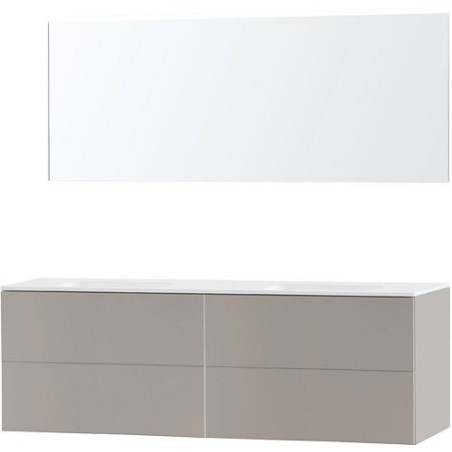 Meuble Puro duo coloris gris 180 solid molto avec miroir