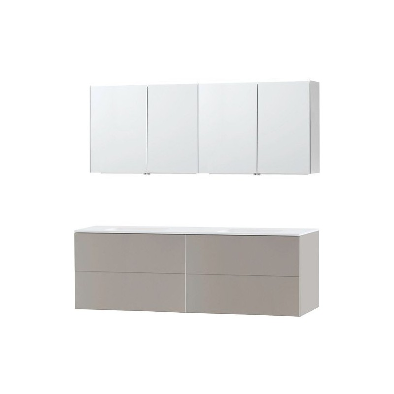 Meuble Puro duo coloris gris 180 solid molto avec armoire de toilette