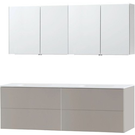 Meuble Puro duo coloris gris 180 solid molto avec armoire de toilette