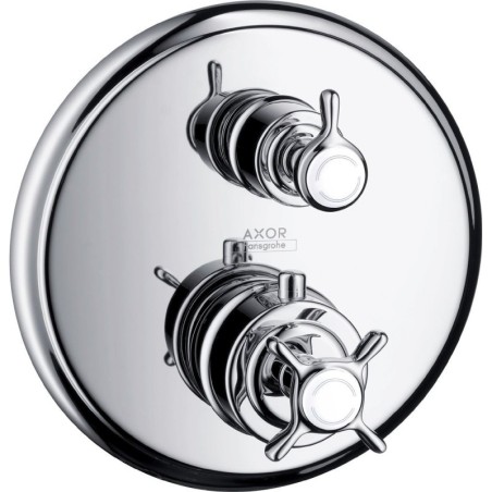 Hansgrohe set de finition thermostat à encastrer + robinet d'arrêt montreux nickel brosse