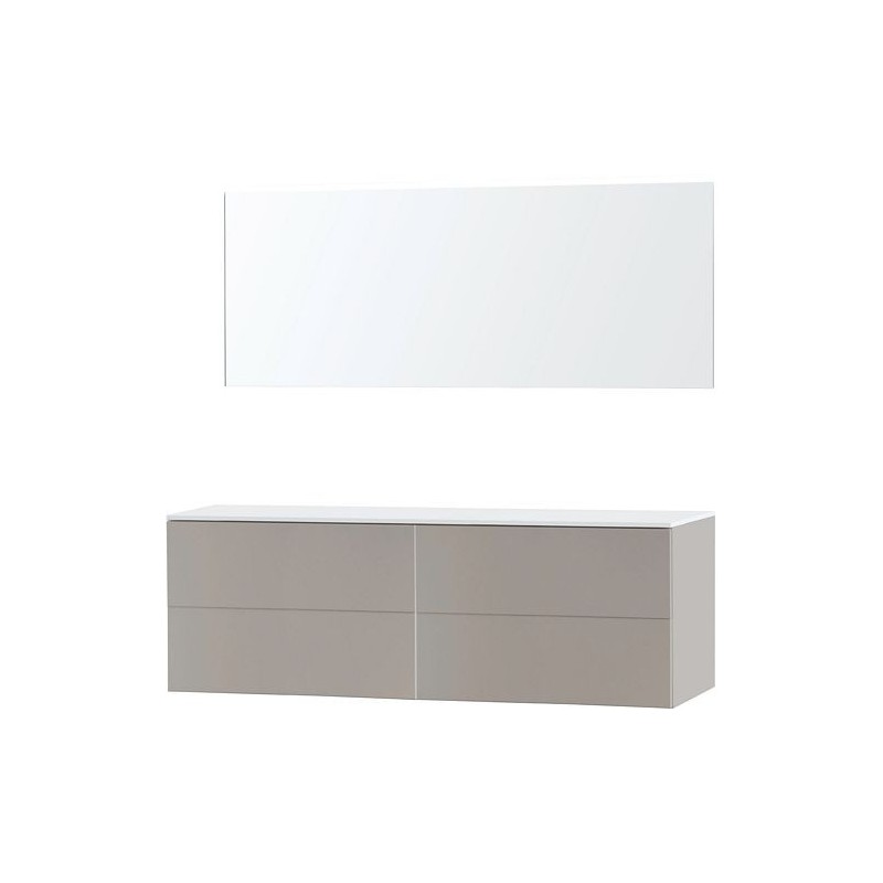 Meuble Puro duo coloris gris 180 solid à poser avec miroir