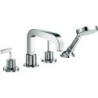 Hansgrohe set de finition bain 4 trous bain citterio poignée droite avec rosace chrome