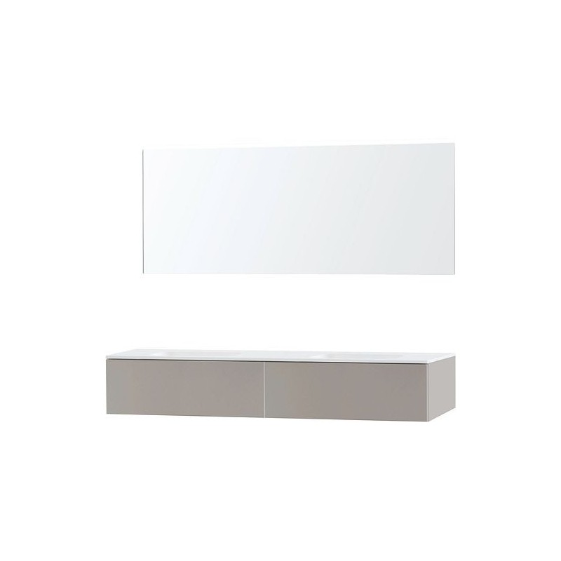 Meuble Puro duo coloris gris 180 1 tiroir solid molto avec miroir