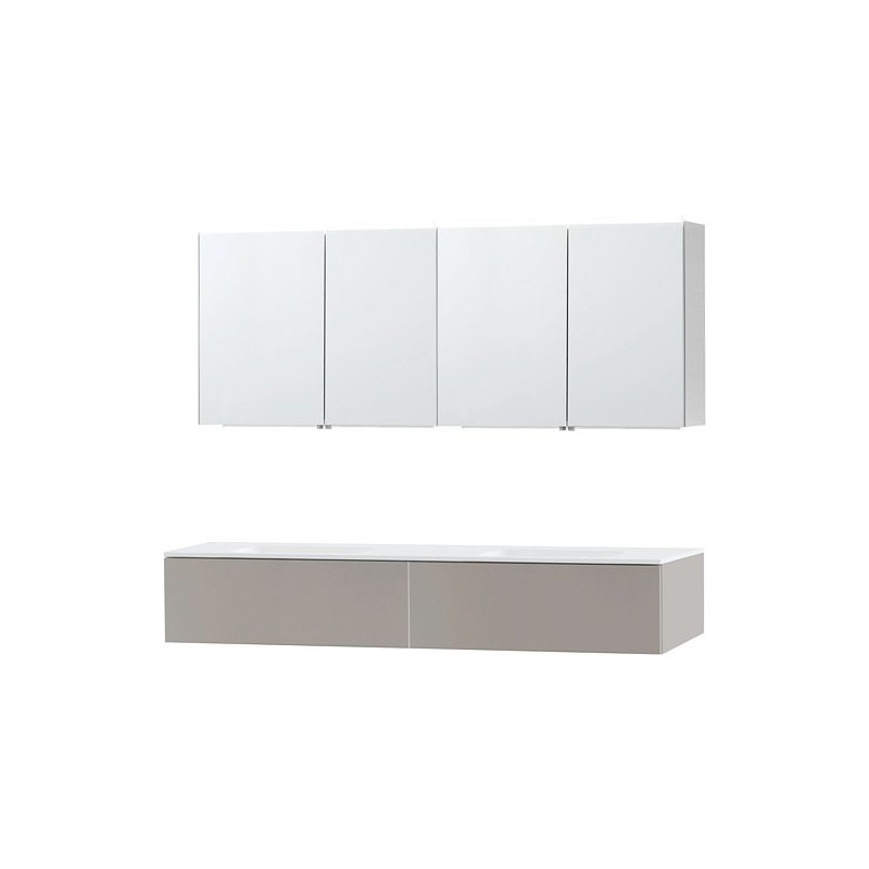 Meuble Puro duo coloris gris 180 1 tiroir solid molto avec armoire de toilette