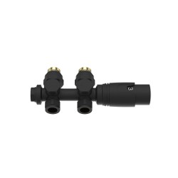 Sanipex vanne radiateur thermostatique design raccordement mural et sol 1/2Mx16/2 M30 noir mat