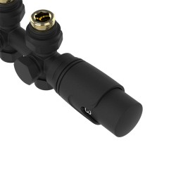 Sanipex vanne radiateur thermostatique design raccordement mural et sol 1/2Mx16/2 M30 noir mat