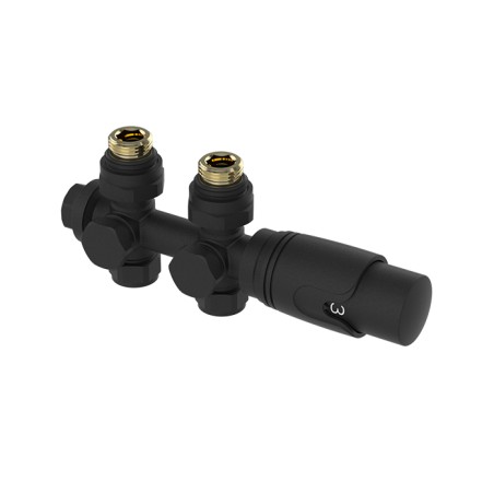 Sanipex vanne radiateur thermostatique design raccordement mural et sol 1/2Mx16/2 M30 noir mat