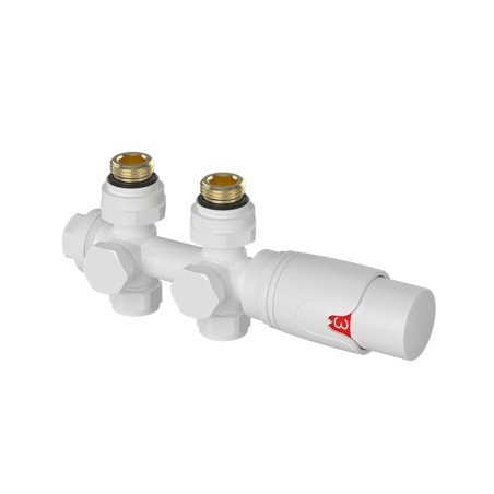 Sanipex vanne radiateur thermostatique design raccordement mural et sol 1/2Mx16/2 M30 blanc