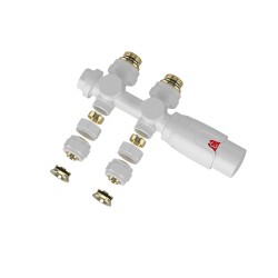 Sanipex vanne radiateur thermostatique design raccordement mural et sol 1/2Mx16/2 M30 blanc