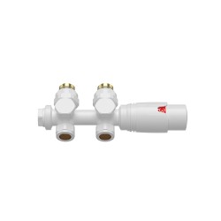 Sanipex vanne radiateur thermostatique design raccordement mural et sol 1/2Mx16/2 M30 blanc