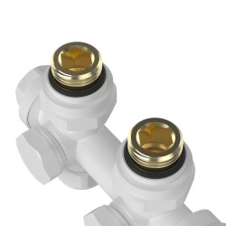 Sanipex vanne radiateur thermostatique design raccordement mural et sol 1/2Mx16/2 M30 blanc