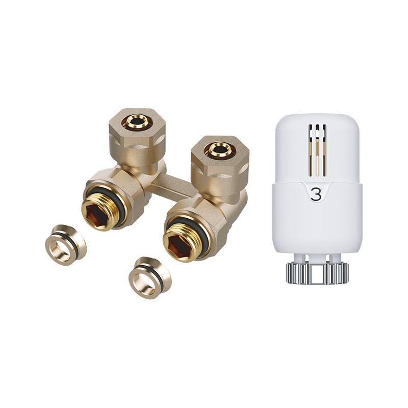 Radium bloc-H mural complet avec tête thermostatique