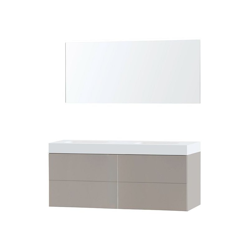 Meuble Puro duo coloris gris 160 solid Puro avec miroir