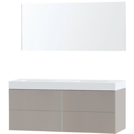 Meuble Puro duo coloris gris 160 solid Puro avec miroir