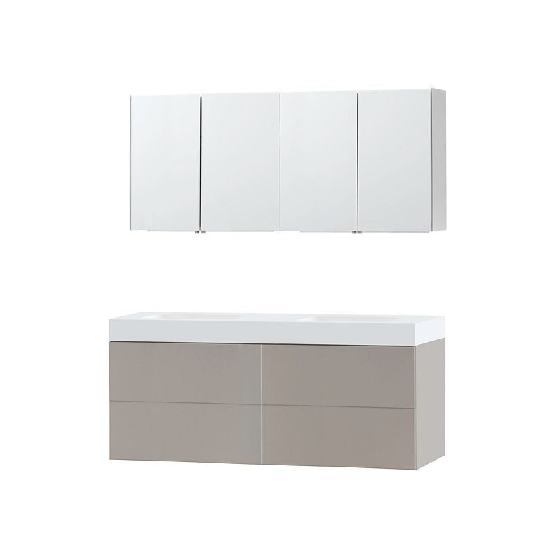 Meuble Puro duo coloris gris 160 solid Puro avec armoire de toilette