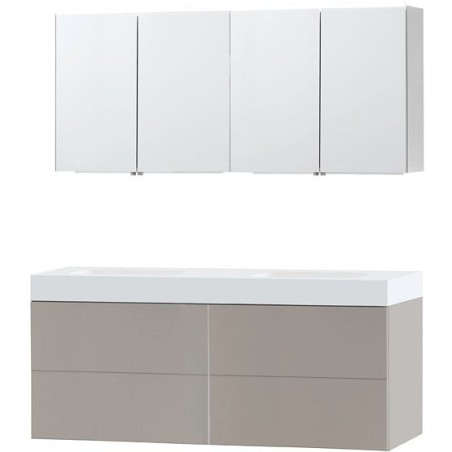 Meuble Puro duo coloris gris 160 solid Puro avec armoire de toilette