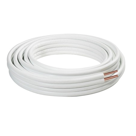 Tube cuivre double pré-isolé sans raccords cuivre 1/4"-3/8" rouleau 20m