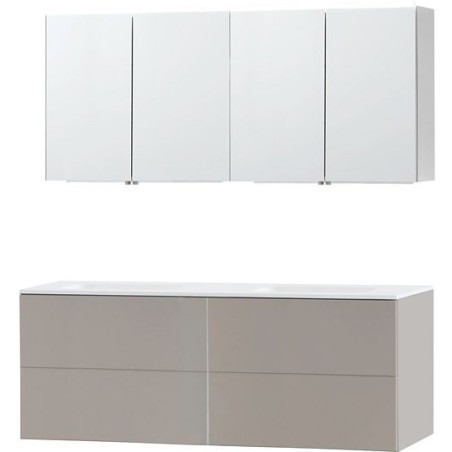 Meuble Puro duo coloris gris 160 solid molto avec armoire de toilette