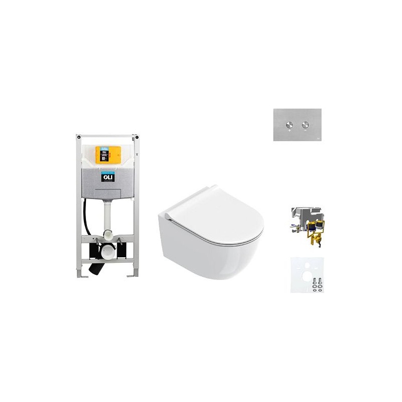 Catalano wallfix oli WC suspendu SFERA 50 slim seat blink inox