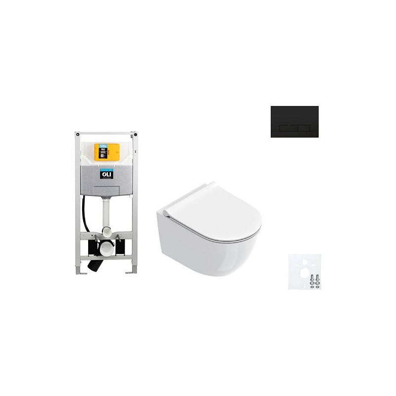 Catalano wallfix oli WC suspendu SFERA 50 slim seat glam mat coloris noir
