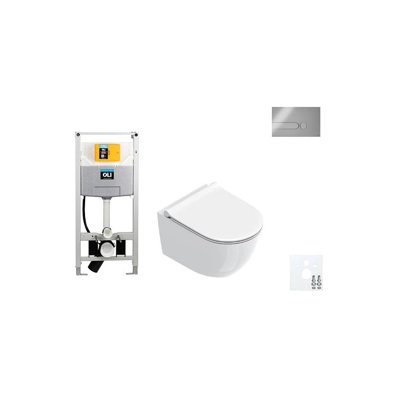 Catalano wallfix oli WC suspendu SFERA 50 slim seat Iplate mat chrome
