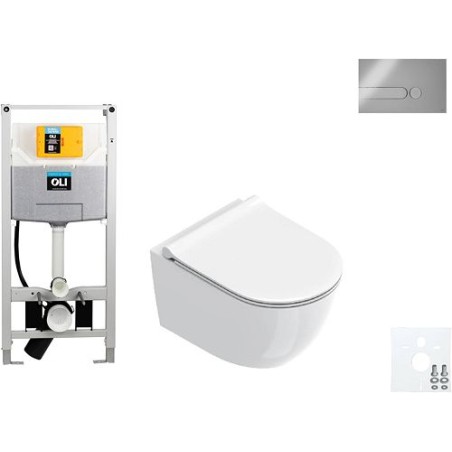Catalano wallfix oli WC suspendu SFERA 50 slim seat Iplate mat chrome