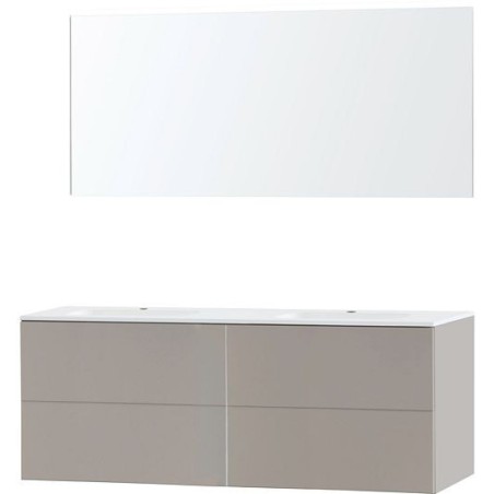 Meuble Puro duo coloris gris 160 marbre synthétique avec miroir