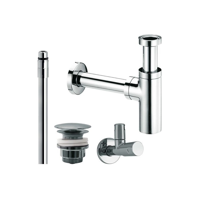 Nobili set de raccordement lave-mains +trop-plein chrome