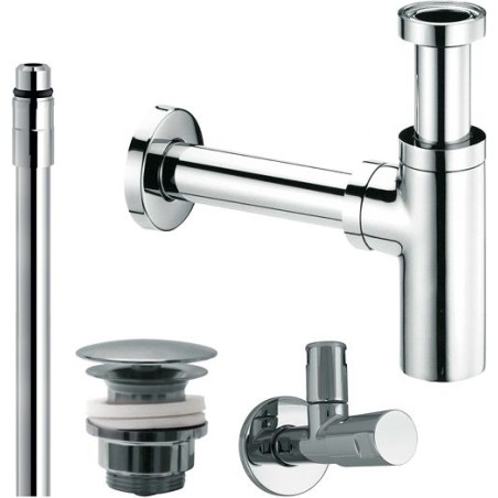 Nobili set de raccordement lave-mains +trop-plein chrome