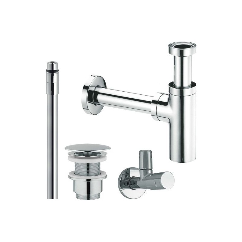 Nobili set de raccordement lave-mains sans trop-plein chrome